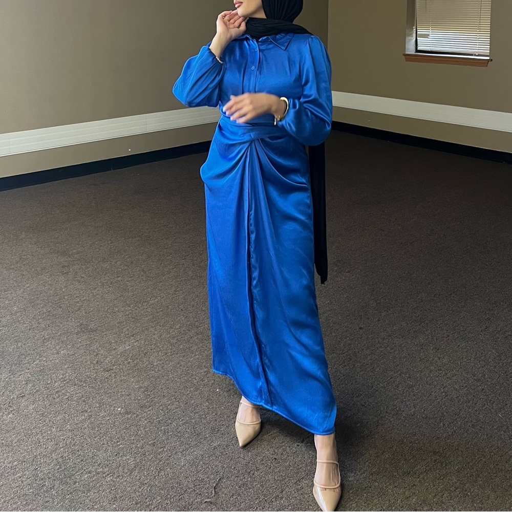COPY - Wrap Satin Silk Maxi Dress